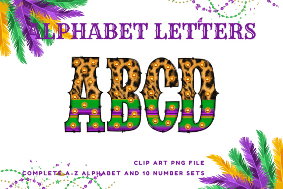 Western Alphabet Doodle Mardi Gras Serap